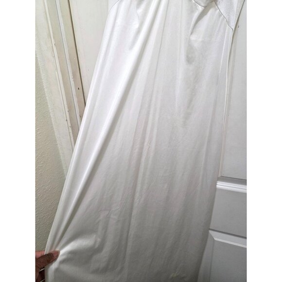 Vintage Vanity FAIR Y2K 80s White Full-Length Satin Slip Dress Adjustable Straps - Picture 6 of 8